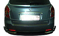 Защита заднего бампера угловая двойная d60/42 ПапаТюнинг для Ssang Yong Actyon 2010-2013