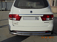 Защита заднего бампера двойная d 76/60 ПапаТюнинг для Ssang Yong Kyron 2007-2015