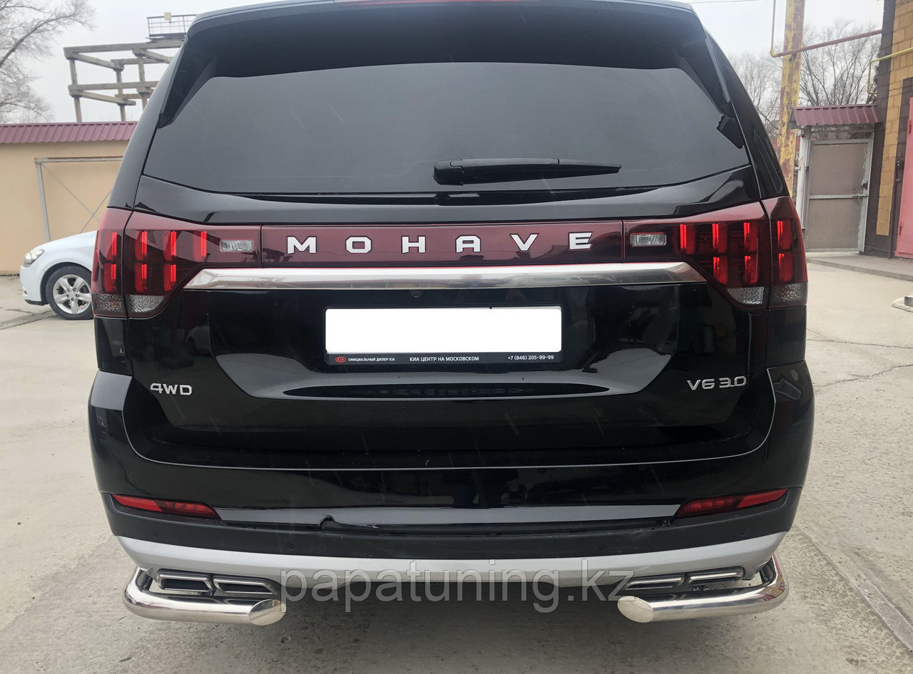 Защита заднего бампера угловая (кроме Корейских производителей авто) d60 ПапаТюнинг для Kia Mohave 2021-