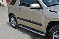 Пороги с накладным листом d53 ПапаТюнинг для Suzuki Grand Vitara 2005-2012