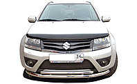 Защита переднего бампера двойная (радиус) d60/42 ПапаТюнинг для Suzuki Grand Vitara 2013-2015
