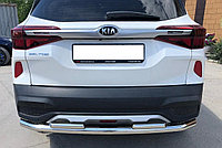 Защита заднего бампера двойная d60/42 ПапаТюнинг для Kia Seltos 2020-