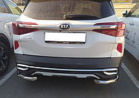 Защита заднего бампера угловая d60 ПапаТюнинг для Kia Seltos 2019-