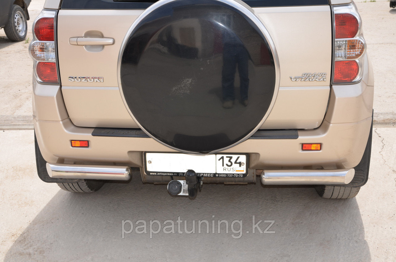 Защита заднего бампера d76 ПапаТюнинг для Suzuki Grand Vitara 3D 2005-2012 - фото 1 - id-p105048254