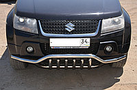 Защита переднего бампера волна+акула d53/42 ПапаТюнинг для Suzuki Grand Vitara 2013-2015