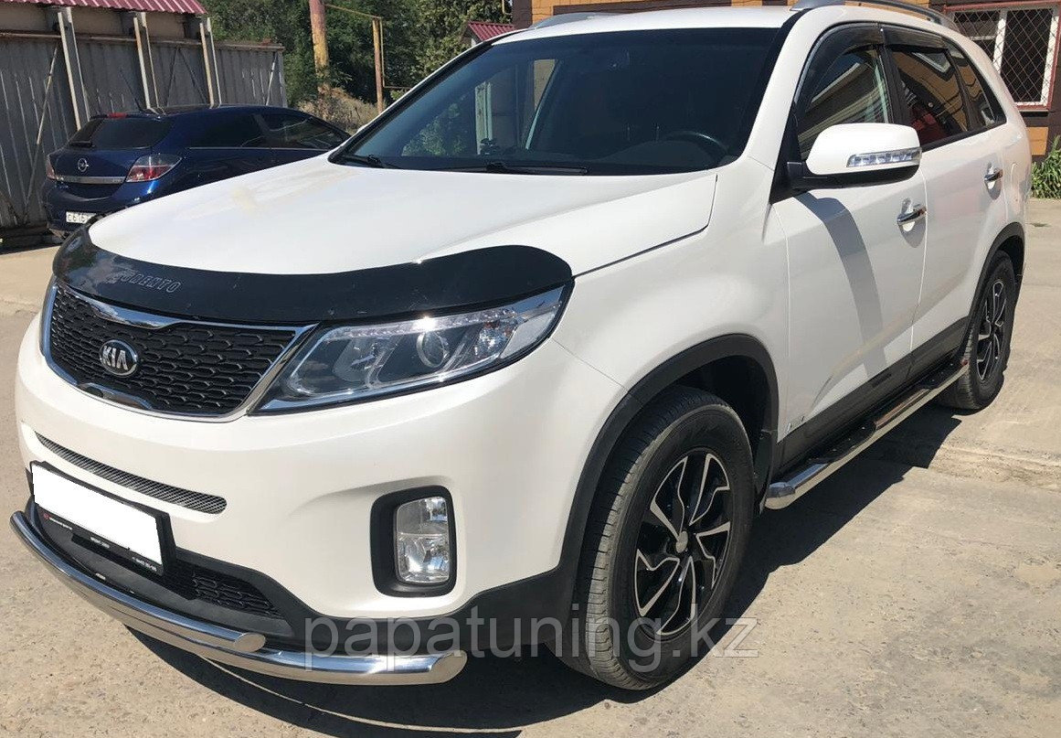 Пороги труба с проступью d76 ПапаТюнинг для Kia Sorento 2 2012-2020 - фото 2 - id-p105047654