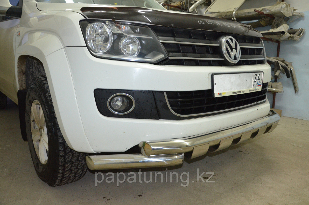 Защита переднего бампера G d76 ПапаТюнинг для Volkswagen Amarok 2009-2015 - фото 2 - id-p105048891
