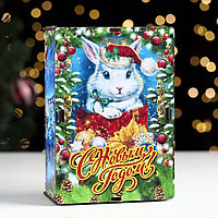 Ящик самосборный малый "Кролик на зеленом", 20х13,6х8 см