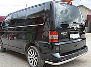 Защита заднего бампера угловая большая d60 ПапаТюнинг для Volkswagen T5 2003-2009