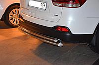 Защита заднего бампера двойная d60/42 ПапаТюнинг для Kia Sorento Prime 2015-2018