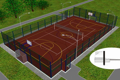 Спортивная площадка (футбол, баскетбол, волейбол) - фото 1 - id-p105205837