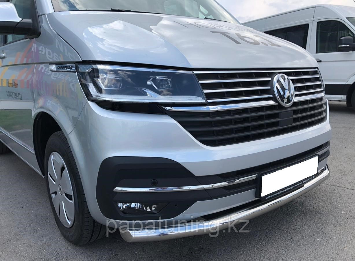 Защита переднего бампера d60 ПапаТюнинг для Volkswagen T6.1 2020- - фото 3 - id-p105048921