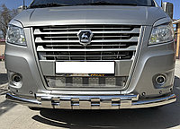 Защита переднего бампера с перемычками d76/60 ПапаТюнинг для ГАЗель Next 2014-