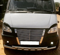 Защита переднего бампера с перемычками d60/42 ПапаТюнинг для ГАЗель Next 2014-