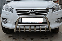 Защита переднего бампера скоба низкая+акула d53/42/42 ПапаТюнинг для Toyota RAV4 2010-2012