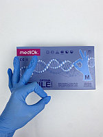 Перчатки нитриловые MediOk неопудренные, ГОЛУБЫЕ, размер M, уп 50 пар (пачки)