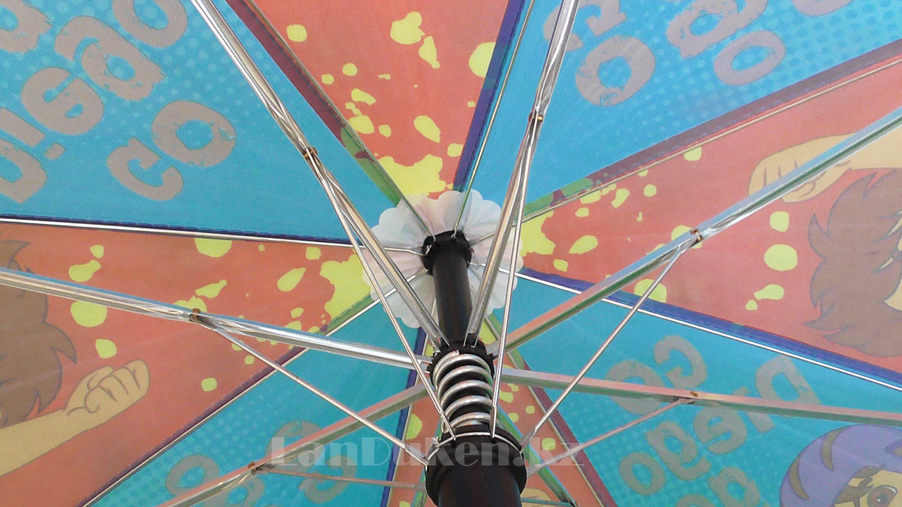 Зонт детский Диего трость со складным пластиковым чехлом голубой - фото 3 - id-p25284081