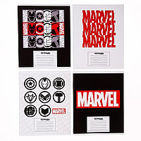 Тетрадь 24 листа, клетка, "Marvel", 4 вида МИКС, Мстители (комплект из 20 шт.)