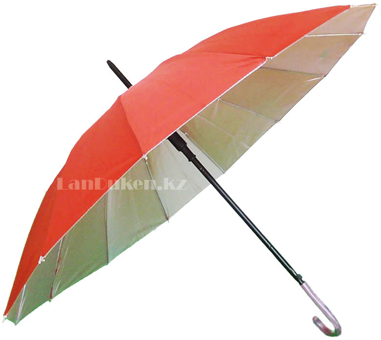 Женский Зонт трость женский красный полуавтомат, фото 1