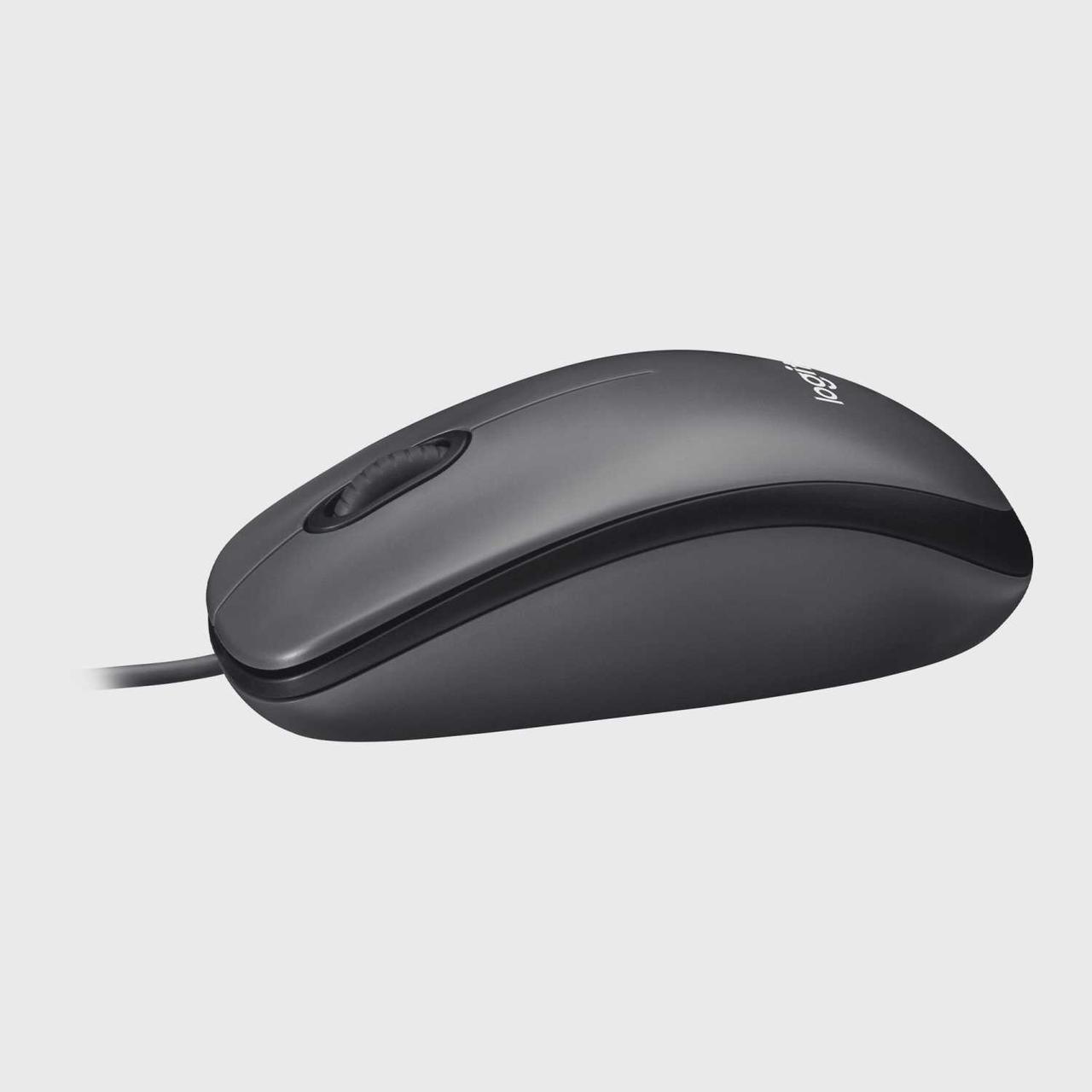 Мышь Logitech M100 Grey (темно-серая, оптическая, 1000dpi, USB, 1.8м ...