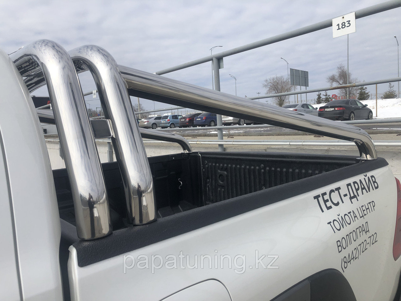 Защитная дуга двойная d76/76 ПапаТюнинг для Toyota Hilux 2015-2018 - фото 5 - id-p105048391