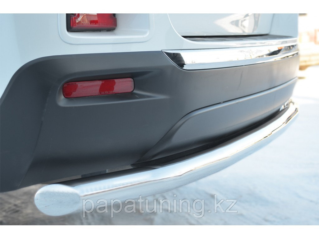Защита заднего бампера (радиус) d60 ПапаТюнинг для Toyota Highlander 2010-2014 - фото 1 - id-p105048337