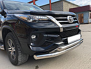 Защита переднего бампера двойная d76/60 ПапаТюнинг для Toyota Fortuner TRD 2018-