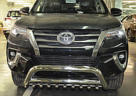 Защита переднего бампера скоба низкая+акула d76/60/42 ПапаТюнинг для Toyota Fortuner 2017-