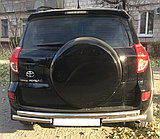 Защита заднего бампера двойная d60/60 ПапаТюнинг для Toyota RAV4 2010-2012