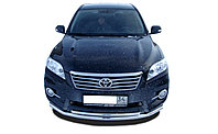 Защита переднего бампера двойная d60/42 ПапаТюнинг для Toyota RAV4 2010-2012