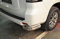 Защита заднего бампера угловая двойная малая d76/42 ПапаТюнинг для Toyota Land Cruiser Prado 150 2017-