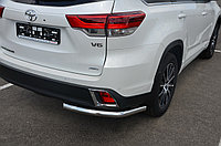 Защита заднего бампера угловая d60 ПапаТюнинг для Toyota Highlander 2014-2017