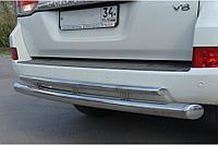 Защита заднего бампера двойная d76/42 ПапаТюнинг для Toyota Land Cruiser 200 2012-2015
