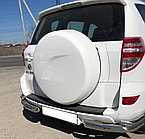 Защита заднего бампера угловая двойная d76/42 ПапаТюнинг для Toyota RAV4 2010-2012