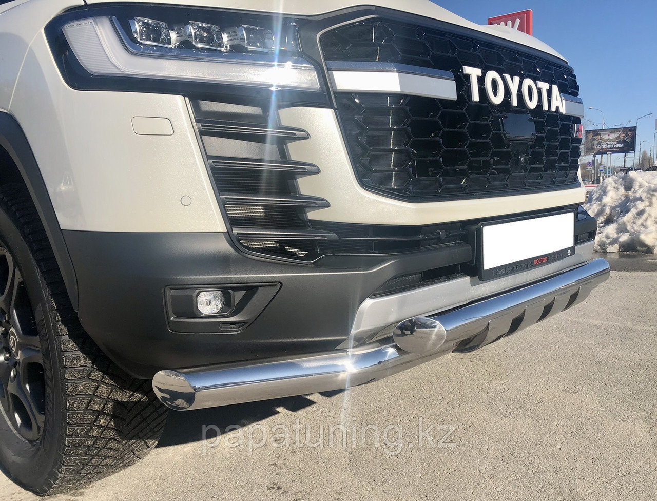 Защита переднего бампера (G) d76 ПапаТюнинг для Toyota Land Cruiser 300 GR Sport 2021- - фото 2 - id-p105048597