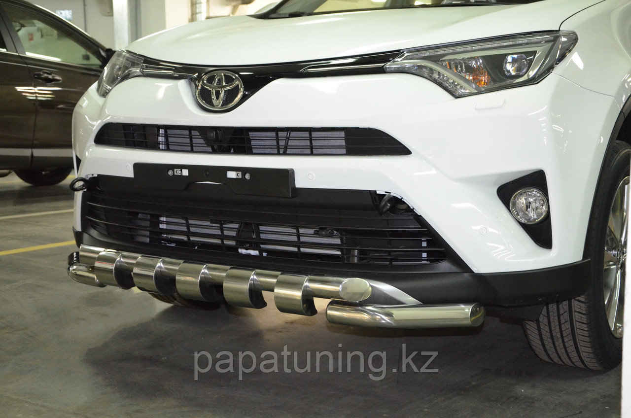 Защита переднего бампера (G) d60 ПапаТюнинг для Toyota RAV4 2015-2019 - фото 2 - id-p105048796