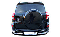 Защита заднего бампера угловая двойная d60/42 ПапаТюнинг для Toyota RAV4 2010-2012
