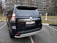 Защита заднего бампера двойная d76/60 ПапаТюнинг для Toyota Land Cruiser Prado 150 2017-
