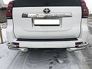 Защита заднего бампера угловая двойная d76/42 ПапаТюнинг для Toyota Land Cruiser Prado 150 2017-