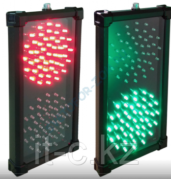 ИС-1П2 220 K Светофор светодиодный двухсекционный (Красный/Зеленый) + Козырек металл
