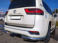 Защита заднего бампера угловая d76 ПапаТюнинг для Toyota Land Cruiser 300 2021-