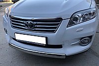 Защита переднего бампера d75x42овал ПапаТюнинг для Toyota RAV4 2010-2012