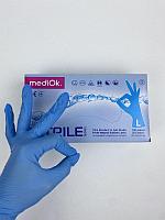 Перчатки нитриловые MediOk смотровые неопудренные, ГОЛУБЫЕ, размер L, уп 100шт