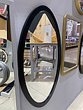 Овальное зеркало в черной раме из МДФ 720х420 мм, фото 2