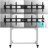 Мобильный стенд Onkron FSPRO2L-22 напольный для видеостен 2х2 40- 55" серебристый, фото 9