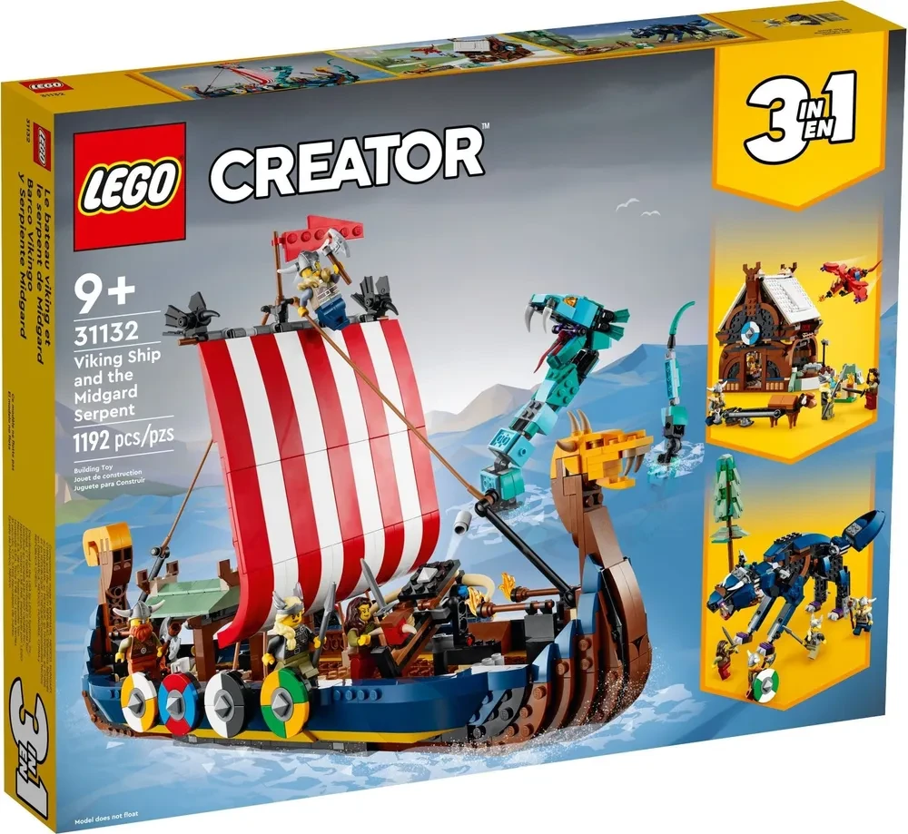 Конструктор LEGO Creator Корабль викингов и Мидгардский змей 31132