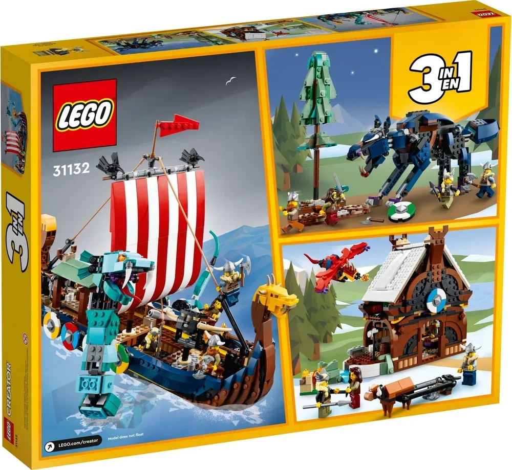 Конструктор LEGO Creator Корабль викингов и Мидгардский змей 31132 - фото 1 - id-p105264219