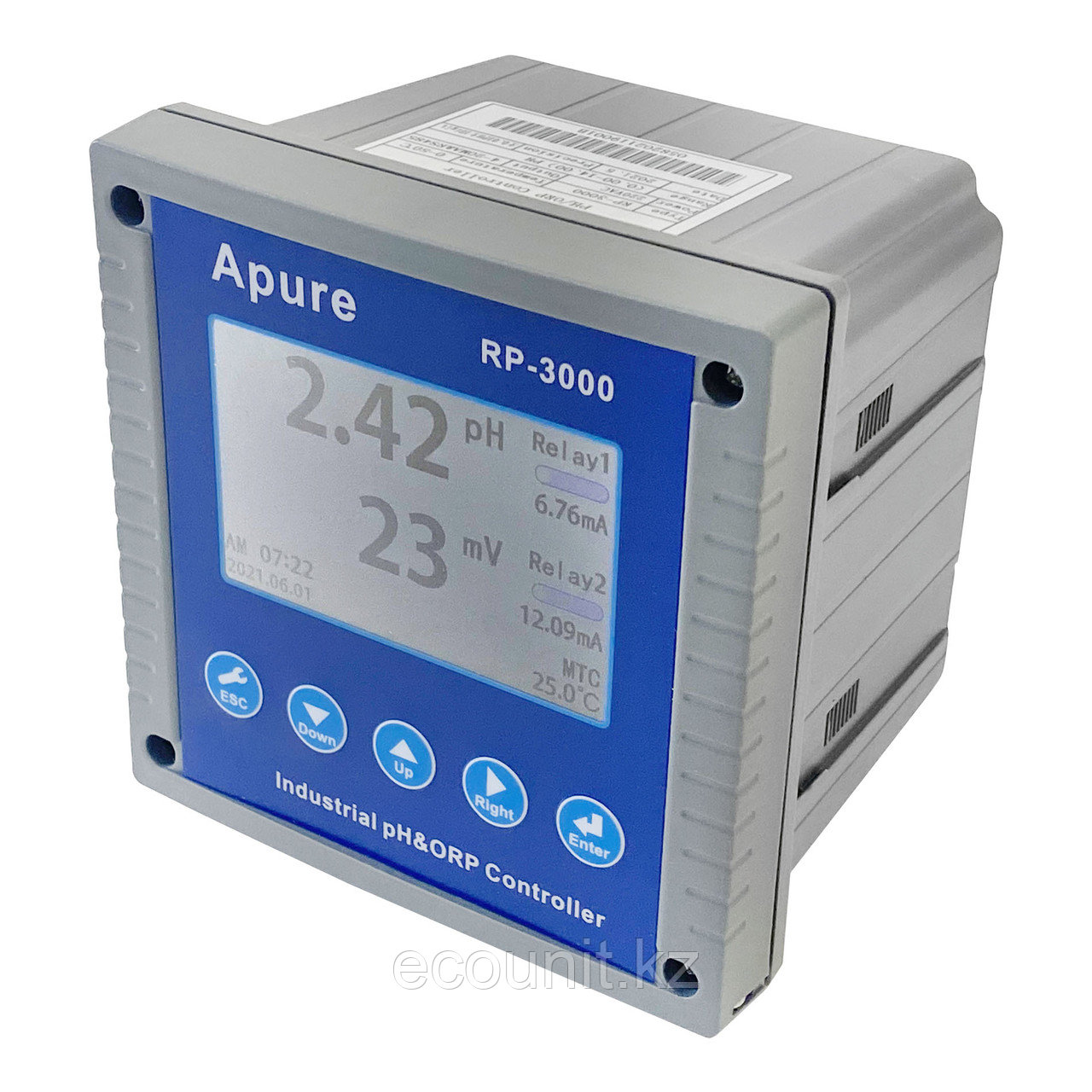RP-3000 Двухканальный промышленный pH/ОВП контроллер (реле, выход 4-20мА, питание 220В) в комплекте с - фото 2 - id-p105264262