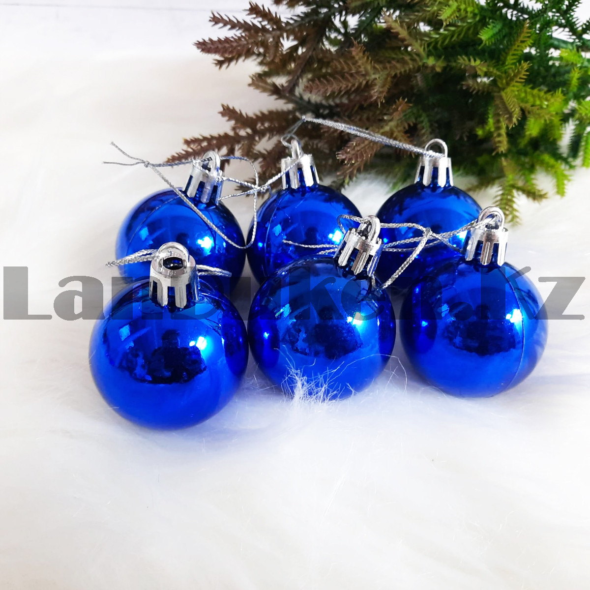 Новогодние елочные шарики глянцевые синие HM-4 12 шт 4 см - фото 4 - id-p105267454