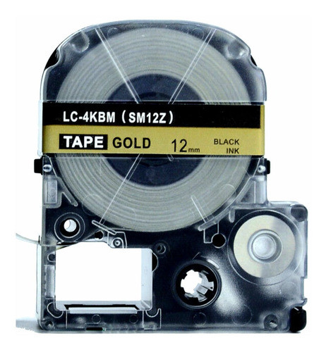 Картридж (LC-4KBM) для Epson LabelWorks LW-300, LW-400 (лента 12mmx8m) ,черный на золотом